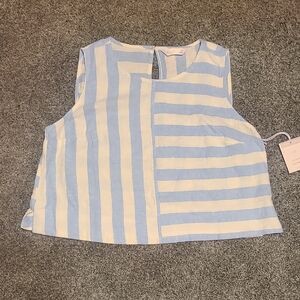 LC Lauren Conrad Blue and White Striped Blouse